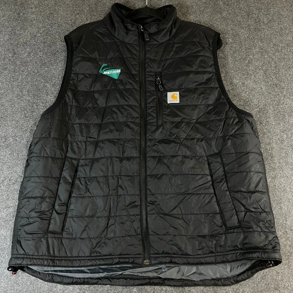 Carhartt Rain Defender Vest Mens XL Black Relaxed Fit Quilted Puffer OV2286-M
